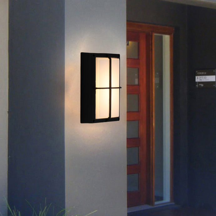 Moderne minimalistische Aluminium- und PC-Gitterförmige wasserdichte LED-Außenwandleuchte für Terrasse und Balkon 