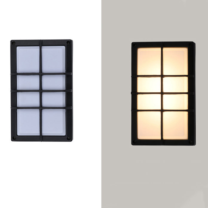 Moderne minimalistische Aluminium- und PC-Gitterförmige wasserdichte LED-Außenwandleuchte für Terrasse und Balkon 