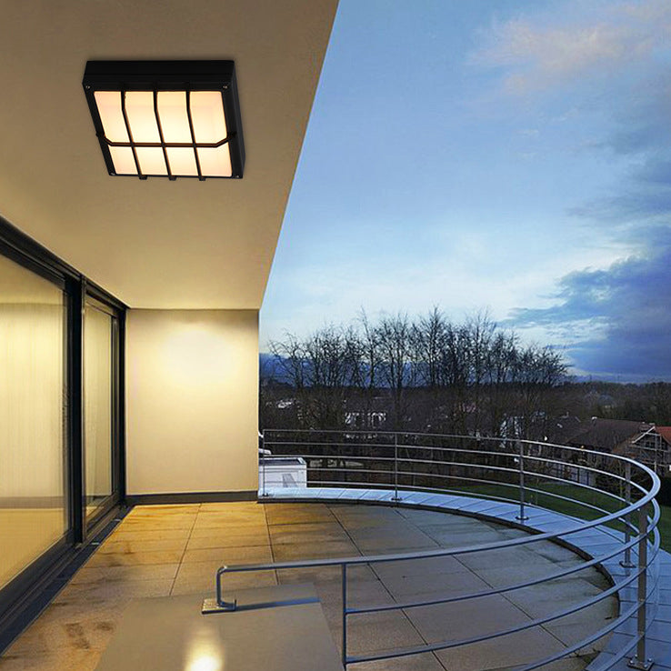 Moderner minimalistischer Aluminium- & PC-Quadrat-Wasserdichter LED-Außenwandleuchte für Terrasse & Balkon 