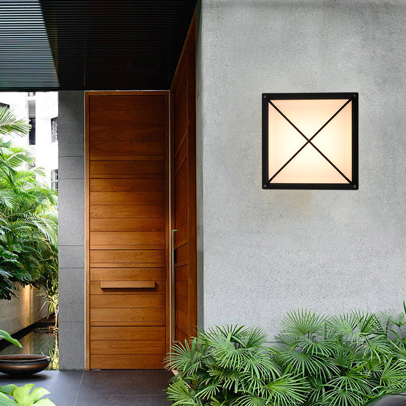 Moderner minimalistischer Aluminium- & PC-Quadrat-Wasserdichter LED-Außenwandleuchte für Terrasse & Balkon 