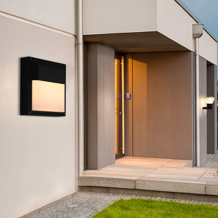 Modern Minimalist Aluminum &amp; PC Square Waterproof LED Outdoor Wall Light For Patio &amp; Balcony