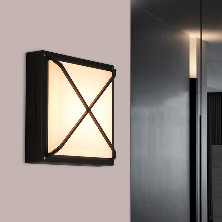 Modern Minimalist Aluminum &amp; PC Square Waterproof LED Outdoor Wall Light For Patio &amp; Balcony