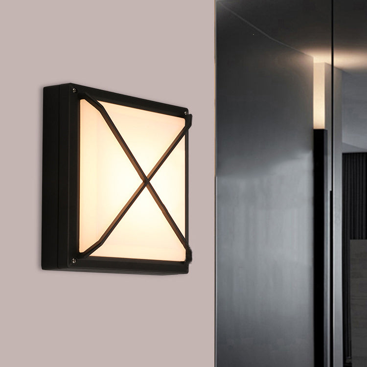Moderner minimalistischer Aluminium- & PC-Quadrat-Wasserdichter LED-Außenwandleuchte für Terrasse & Balkon 