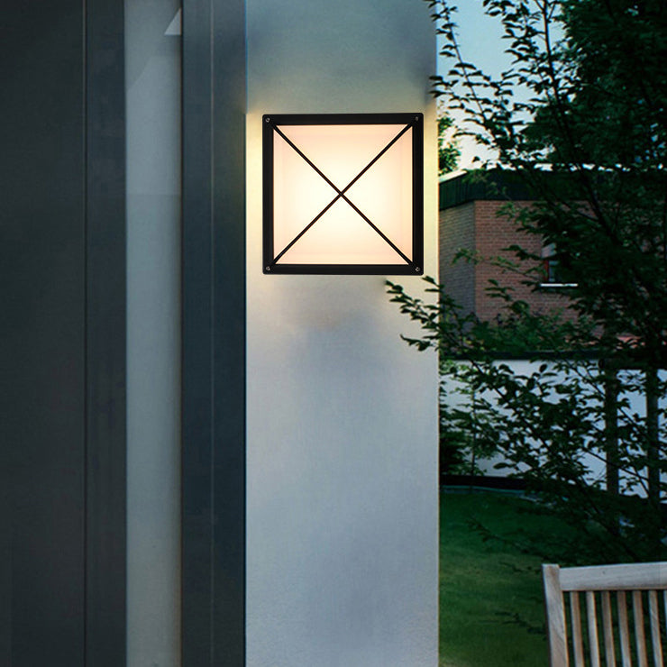 Modern Minimalist Aluminum &amp; PC Square Waterproof LED Outdoor Wall Light For Patio &amp; Balcony