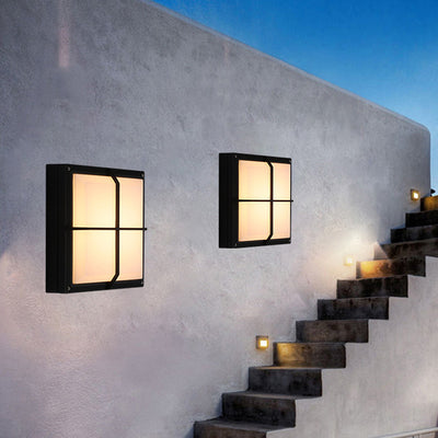 Moderner minimalistischer Aluminium- & PC-Quadrat-Wasserdichter LED-Außenwandleuchte für Terrasse & Balkon 