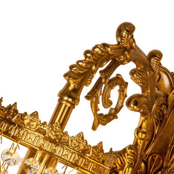 Applique murale traditionnelle française en laiton massif et cristal sculpté avec bras et base 1/2 lumière pour chambre et salon 