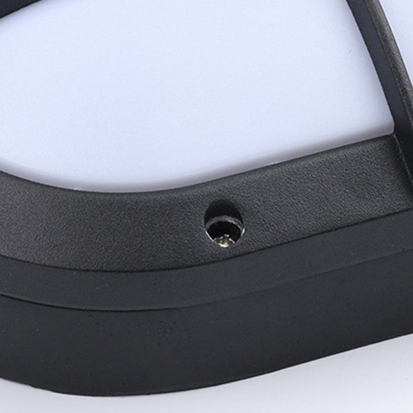 Luz de pared exterior LED ovalada de aluminio y PC minimalista moderna, impermeable para patio y balcón 