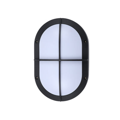 Modern Minimalist Aluminum & PC Oval LED Outdoor Wall Light, Waterproof For Patio & Balcony