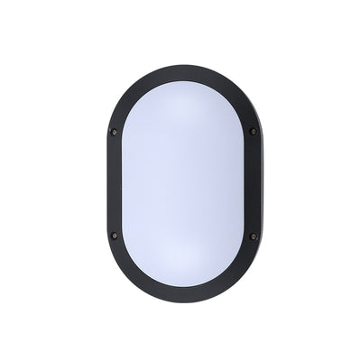 Modern Minimalist Aluminum & PC Oval LED Outdoor Wall Light, Waterproof For Patio & Balcony