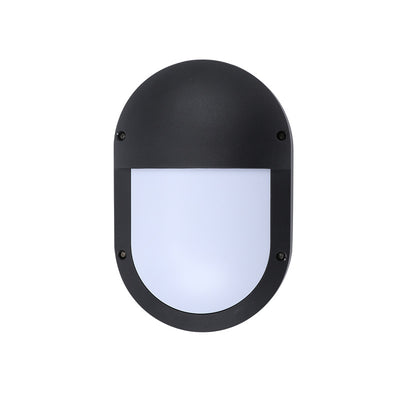 Modern Minimalist Aluminum & PC Oval LED Outdoor Wall Light, Waterproof For Patio & Balcony