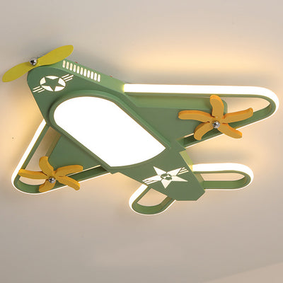 Contemporary Creative Iron & Acrylic Airplane LED Flush Mount Ceiling Light For Kids' Bedroom