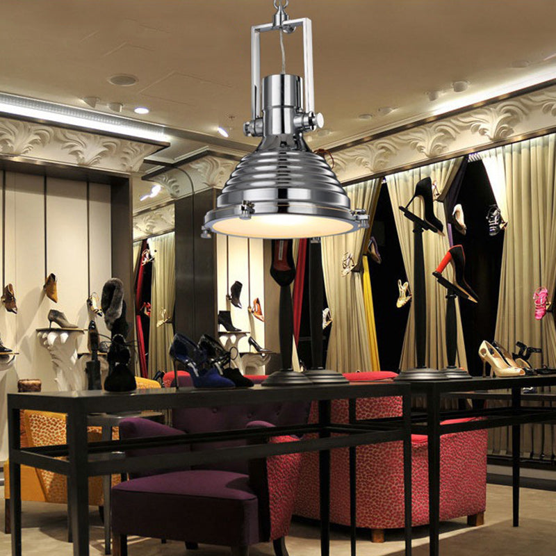 Contemporary Industrial Loft Heavy Metal Iron Round Cap 1-Light Pendant Light For Dining Room & Living Room