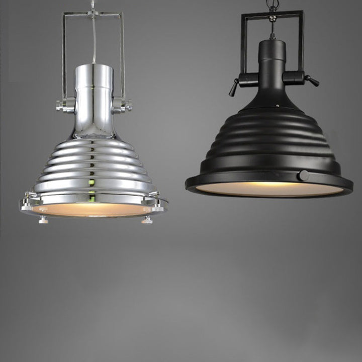 Zeitgenössisches Industrie-Loft aus schwerem Metall, Eisen, runde Kappe, 1-flammige Pendelleuchte für Esszimmer & Wohnzimmer 