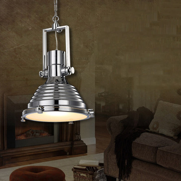 Contemporary Industrial Loft Heavy Metal Iron Round Cap 1-Light