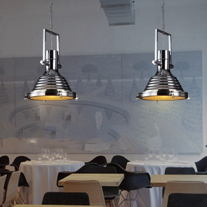 Contemporary Industrial Loft Heavy Metal Iron Round Cap 1-Light Pendant Light For Dining Room &amp; Living Room