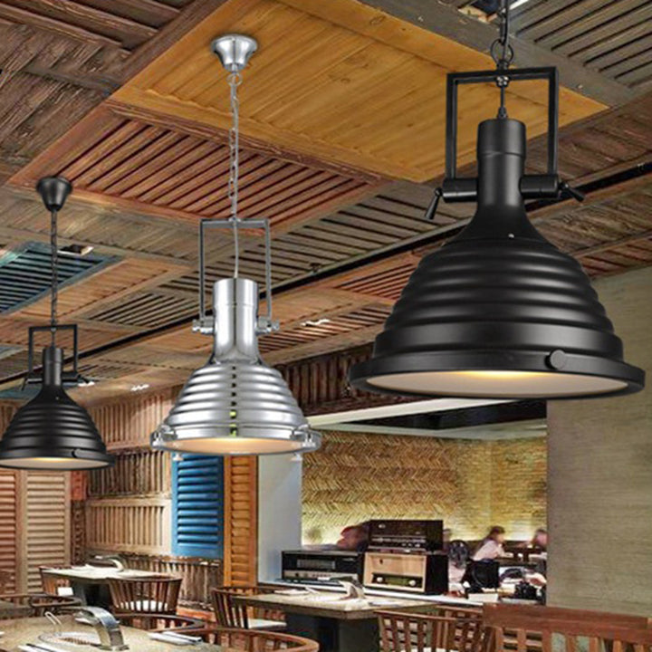Contemporary Industrial Loft Heavy Metal Iron Round Cap 1-Light Pendant Light For Dining Room &amp; Living Room