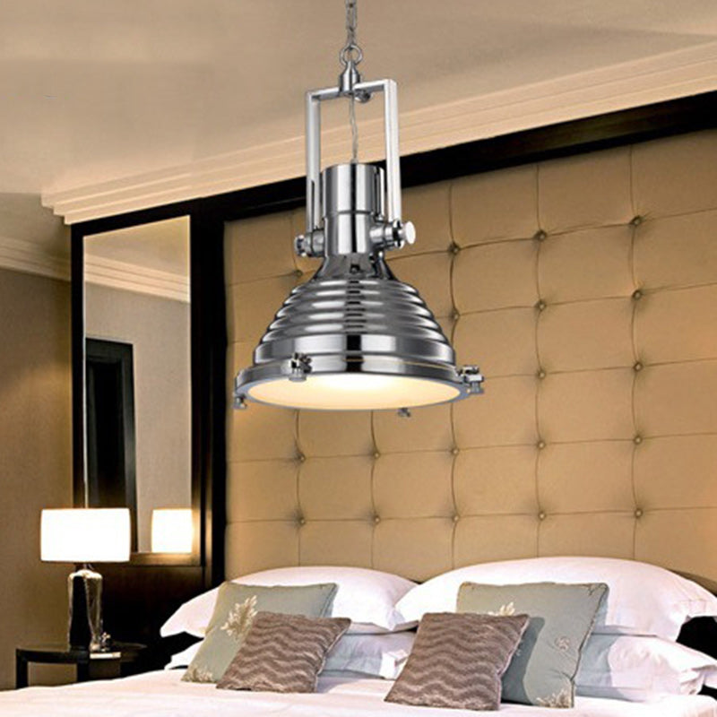 Contemporary Industrial Loft Heavy Metal Iron Round Cap 1-Light Pendant Light For Dining Room & Living Room