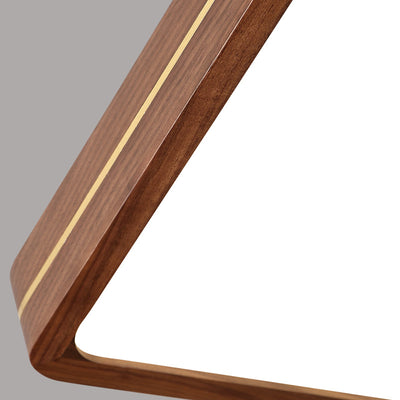Traditional Chinese Wood & Acrylic Round Square Rectangular LED Flush Mount Ceiling Light For Bedroom & Living Room