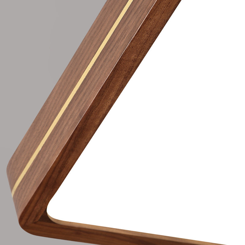 Traditional Chinese Wood & Acrylic Round Square Rectangular LED Flush Mount Ceiling Light For Bedroom & Living Room