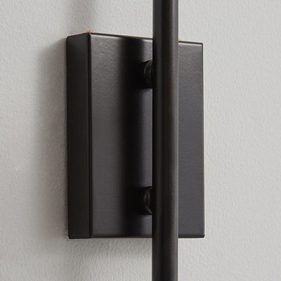 Modern Mid-Century Wood & Iron Curved Arm & Linen Leaf-Shaped Shade Wall Sconce Lamp 1-Light For Bedroom & Living Room