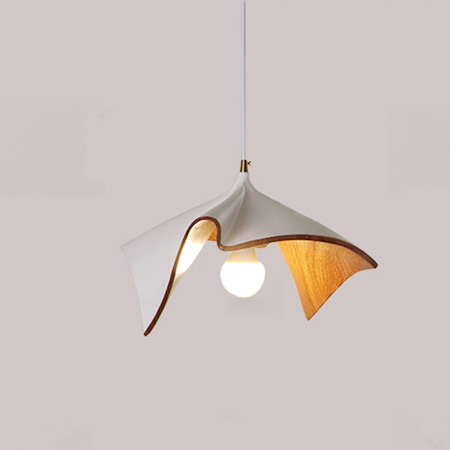 Contemporary Creative Iron & Resin Irregular Lotus-Shaped 1-Light Pendant Light For Bedroom & Living Room