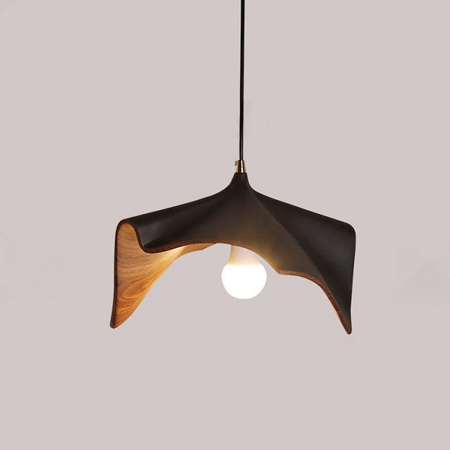 Contemporary Creative Iron & Resin Irregular Lotus-Shaped 1-Light Pendant Light For Bedroom & Living Room