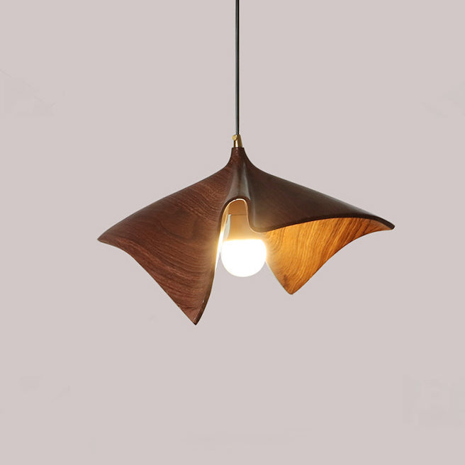 Contemporary Creative Iron & Resin Irregular Lotus-Shaped 1-Light Pendant Light For Bedroom & Living Room