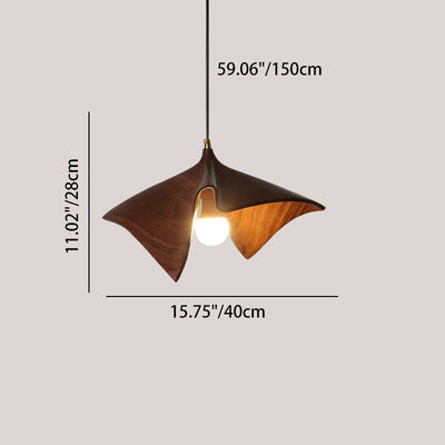 Contemporary Creative Iron & Resin Irregular Lotus-Shaped 1-Light Pendant Light For Bedroom & Living Room