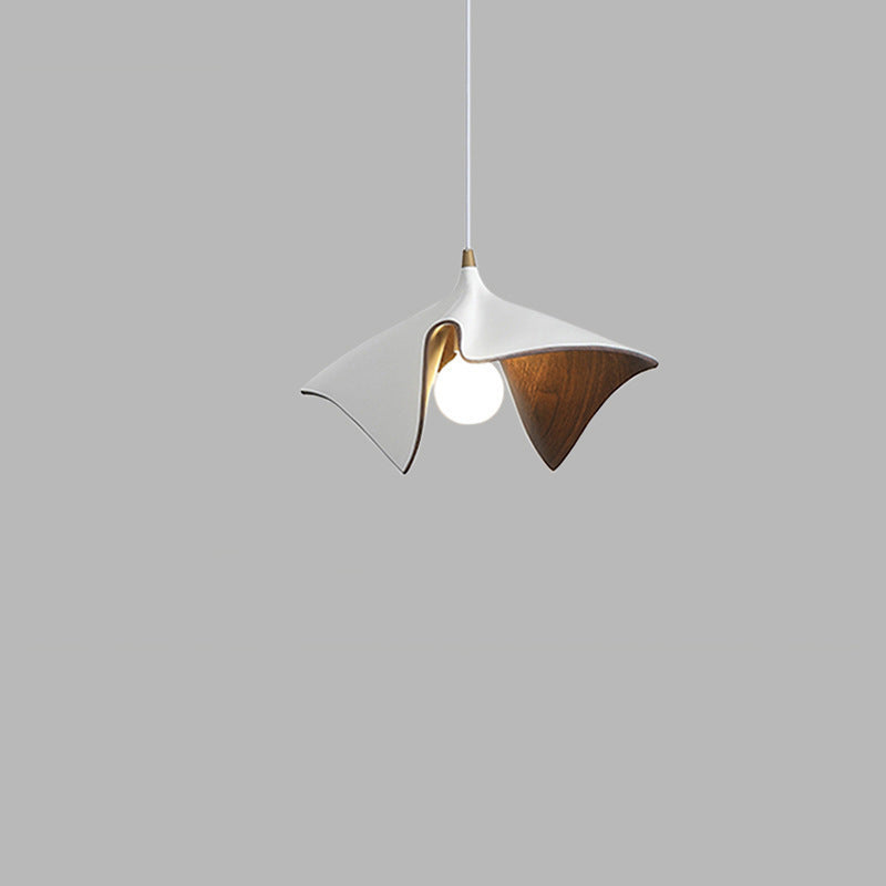 Contemporary Creative Iron & Resin Irregular Lotus-Shaped 1-Light Pendant Light For Bedroom & Living Room