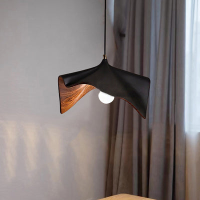 Contemporary Creative Iron & Resin Irregular Lotus-Shaped 1-Light Pendant Light For Bedroom & Living Room