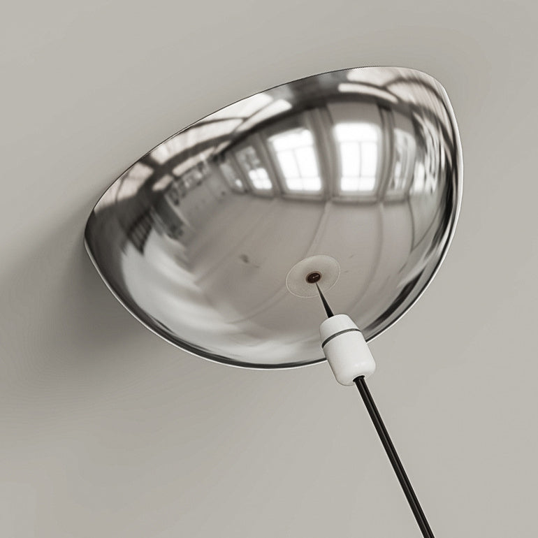 Modern Minimalist Iron, Acrylic & Wood Round Fisherman Hat LED Pendant Light For Bedroom & Living Room