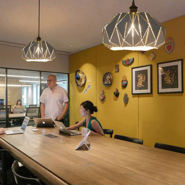 Contemporary Creative Iron Geometric Polygon 1-Light Pendant Light For Dining Room & Living Room