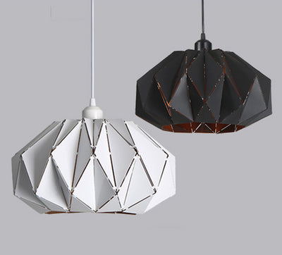 Contemporary Creative Iron Geometric Polygon 1-Light Pendant Light For Dining Room & Living Room