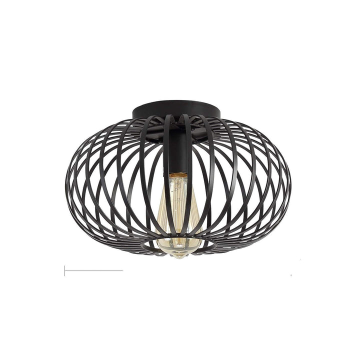 Moderner minimalistischer Eisen-Oval-Laterne 1-Licht Semi-Flush-Montage Deckenleuchte für Schlafzimmer &amp; Wohnzimmer 