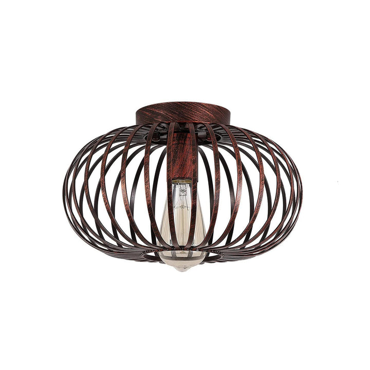 Moderner minimalistischer Eisen-Oval-Laterne 1-Licht Semi-Flush-Montage Deckenleuchte für Schlafzimmer &amp; Wohnzimmer 