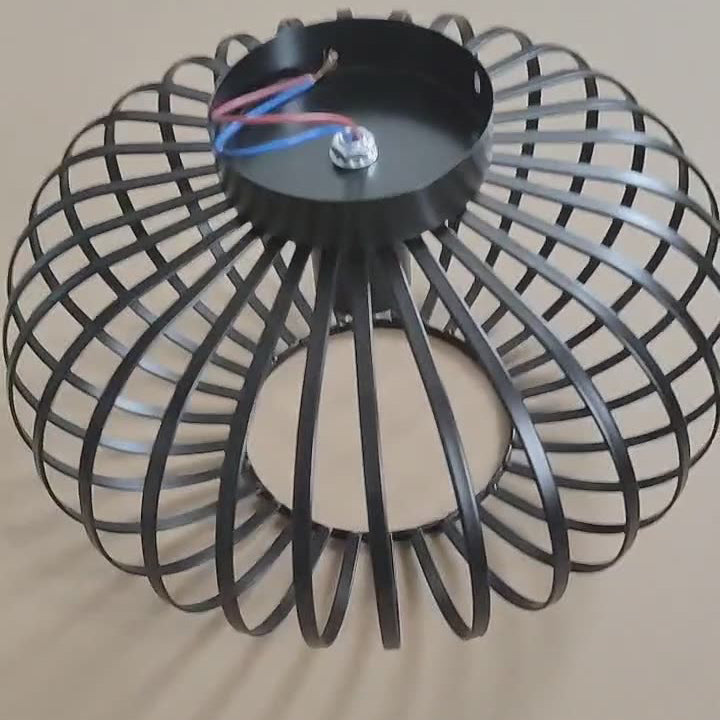 Moderner minimalistischer Eisen-Oval-Laterne 1-Licht Semi-Flush-Montage Deckenleuchte für Schlafzimmer &amp; Wohnzimmer 