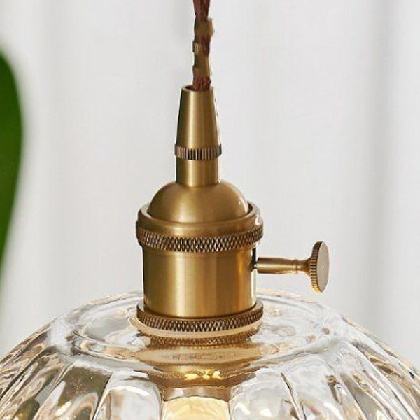 Lámpara colgante de 1 luz con forma de flor de vidrio y madera vintage tradicional para dormitorio y sala de estar 