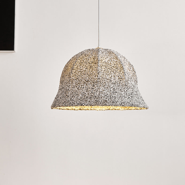 Modern Art Deco Fabric Polka Dot Dome 1-Light Pendant Light For Bedroom & Living Room