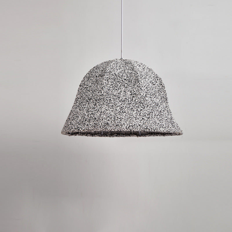 Modern Art Deco Fabric Polka Dot Dome 1-Light Pendant Light For Bedroom & Living Room