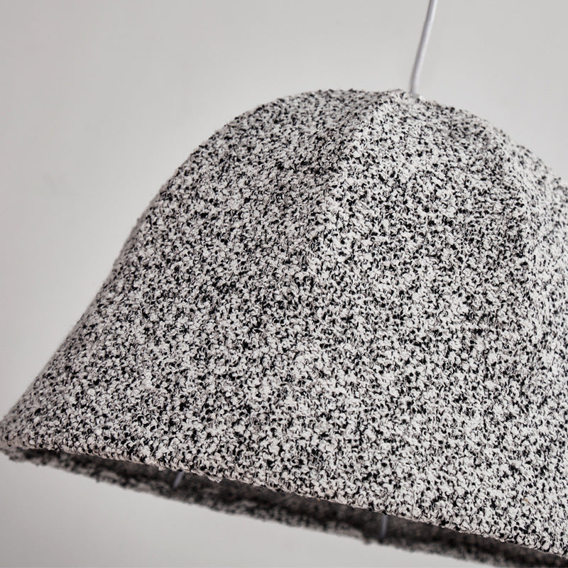 Modern Art Deco Fabric Polka Dot Dome 1-Light Pendant Light For Bedroom & Living Room
