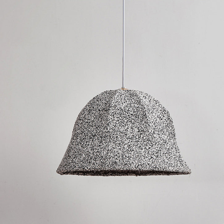 Modern Art Deco Fabric Polka Dot Dome 1-Light Pendant Light For Bedroom & Living Room