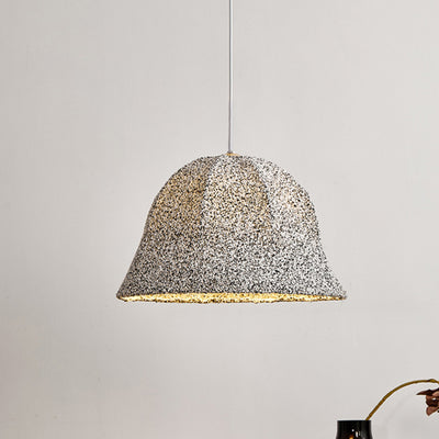Modern Art Deco Fabric Polka Dot Dome 1-Light Pendant Light For Bedroom & Living Room