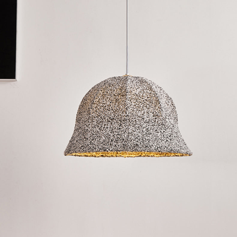 Modern Art Deco Fabric Polka Dot Dome 1-Light Pendant Light For Bedroom & Living Room