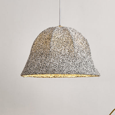 Modern Art Deco Fabric Polka Dot Dome 1-Light Pendant Light For Bedroom & Living Room