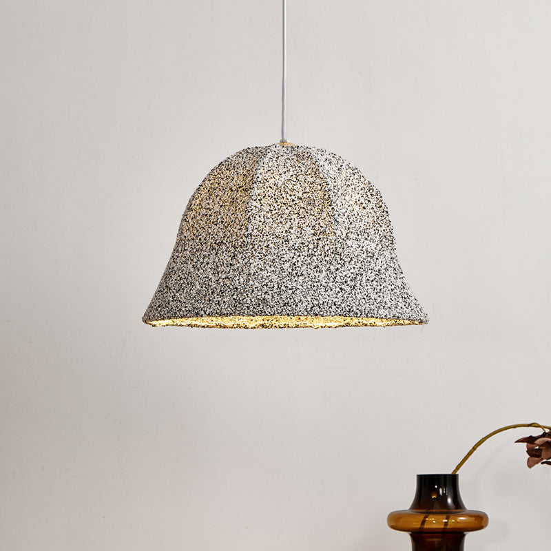 Modern Art Deco Fabric Polka Dot Dome 1-Light Pendant Light For Bedroom & Living Room