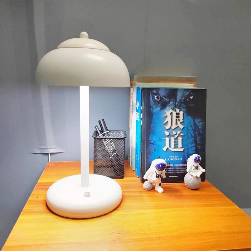 Modern Minimalist Rechargeable Iron Mushroom-Shaped LED Table Lamp For Bedroom And Living Room