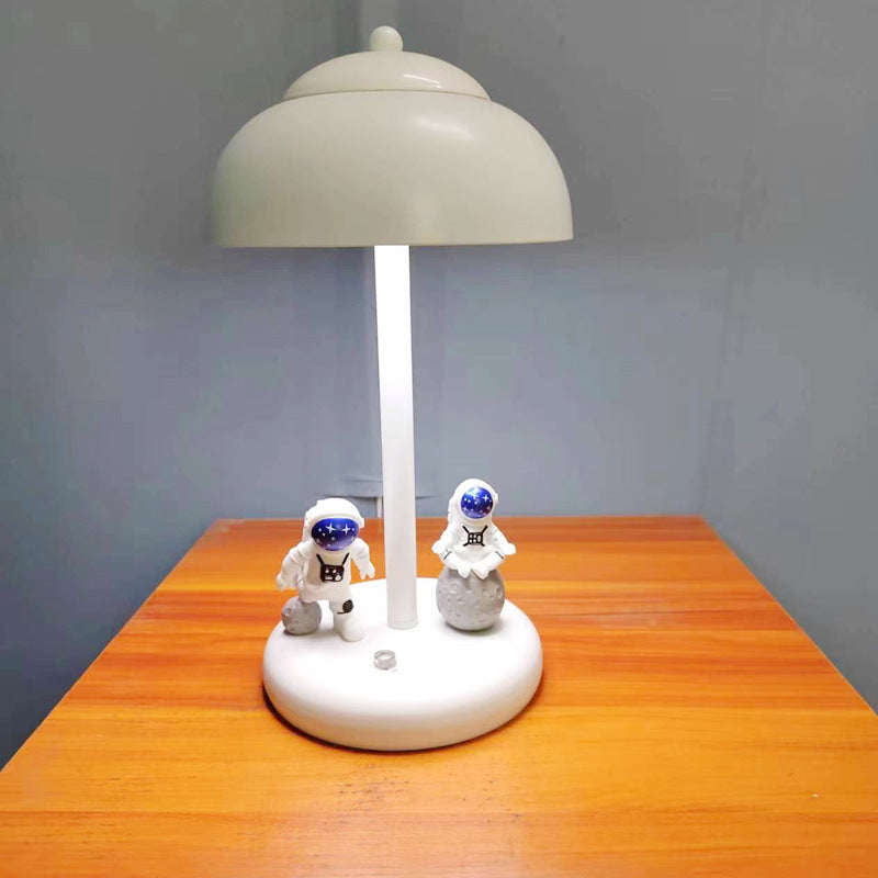 Modern Minimalist Rechargeable Iron Mushroom-Shaped LED Table Lamp For Bedroom And Living Room