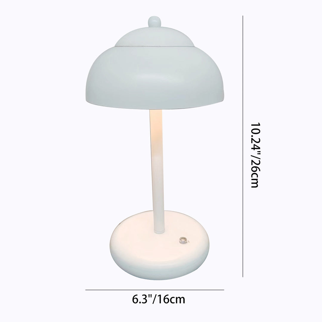 Modern Minimalist Rechargeable Iron Mushroom-Shaped LED Table Lamp For Bedroom And Living Room
