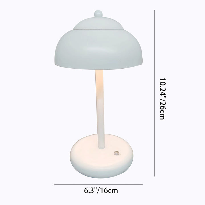Modern Minimalist Rechargeable Iron Mushroom-Shaped LED Table Lamp For Bedroom And Living Room