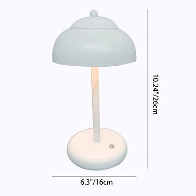 Modern Minimalist Rechargeable Iron Mushroom-Shaped LED Table Lamp For Bedroom And Living Room